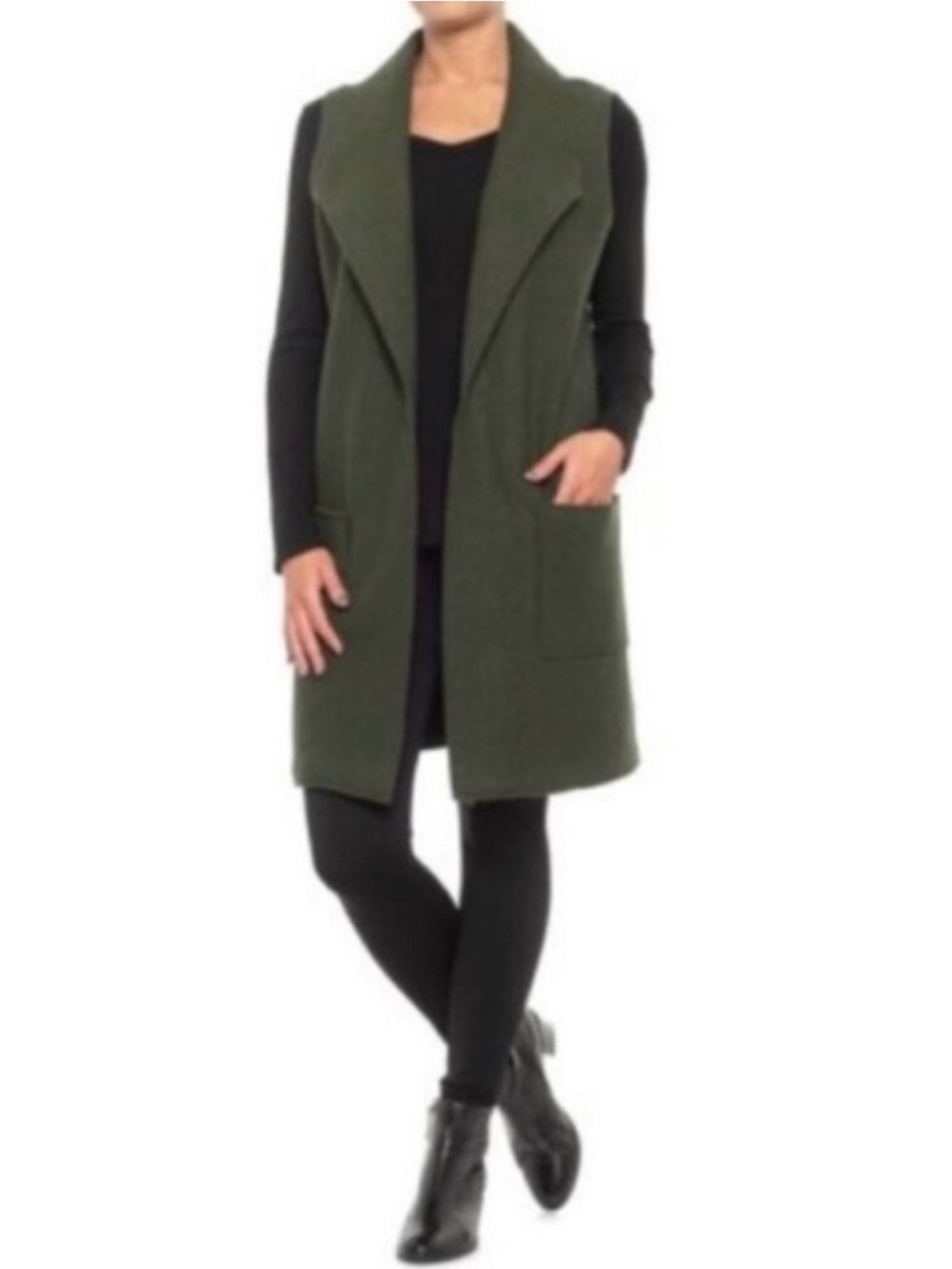 Tahari wool long line vest